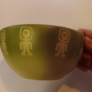 Artistic Olive Green Ceramic Bowl Mexican Pottery